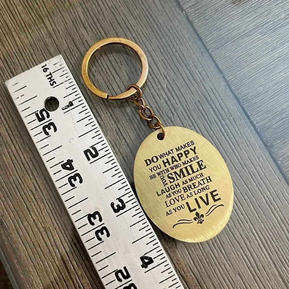 Orly “Do What Makes You Happy” Brass Keyring